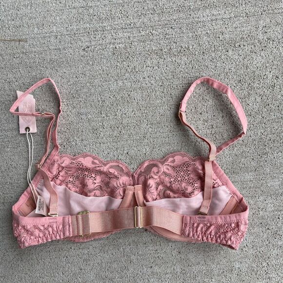 HAH by Free‎ People Demi Bra Size B 30-38 Dusty Rose Hook Up Wireless Lace NEW - Picture 5 of 8